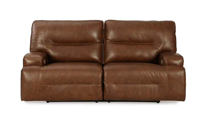 Francesca Leather Power Reclining Sofa in Brown with USB