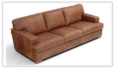 Franco 3-Seater Brown Leather Sofa with T-Type cushions