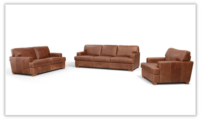 Franco 3-Seater Brown Leather Sofa