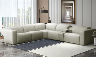Franklin 6-piece Leather Sectional with Storage Console