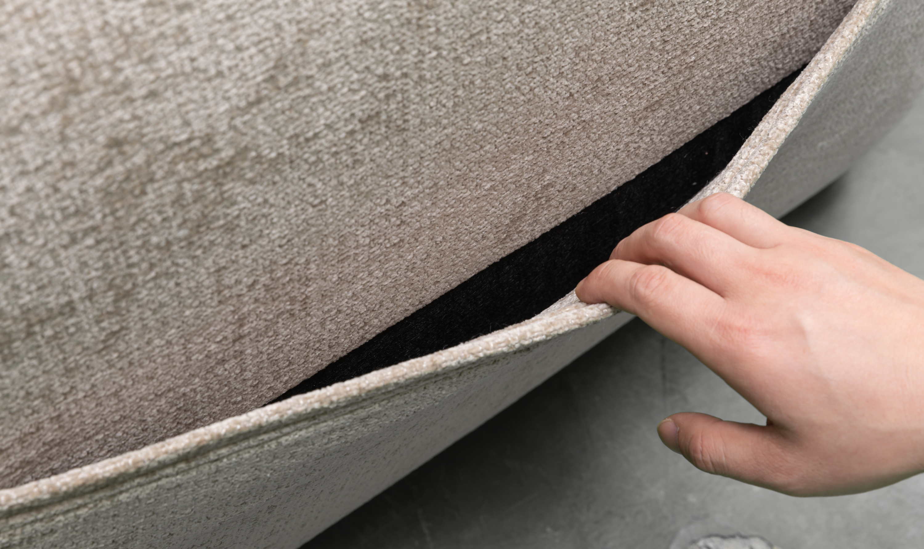 Klaussner Spazio Beige Fabric Sectional Sofa with USB Ports