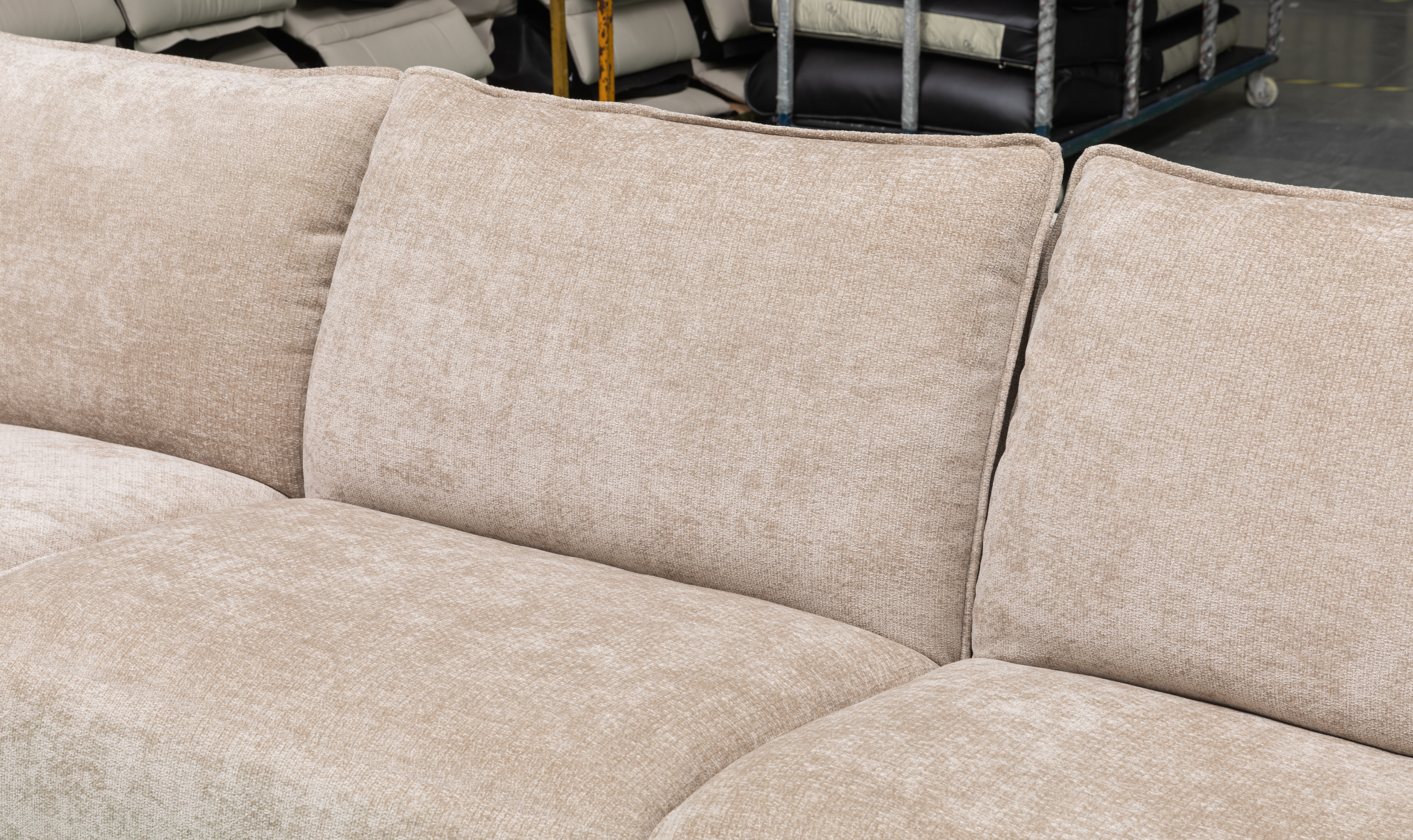 Klaussner Spazio Beige Fabric Sectional Sofa with USB Ports