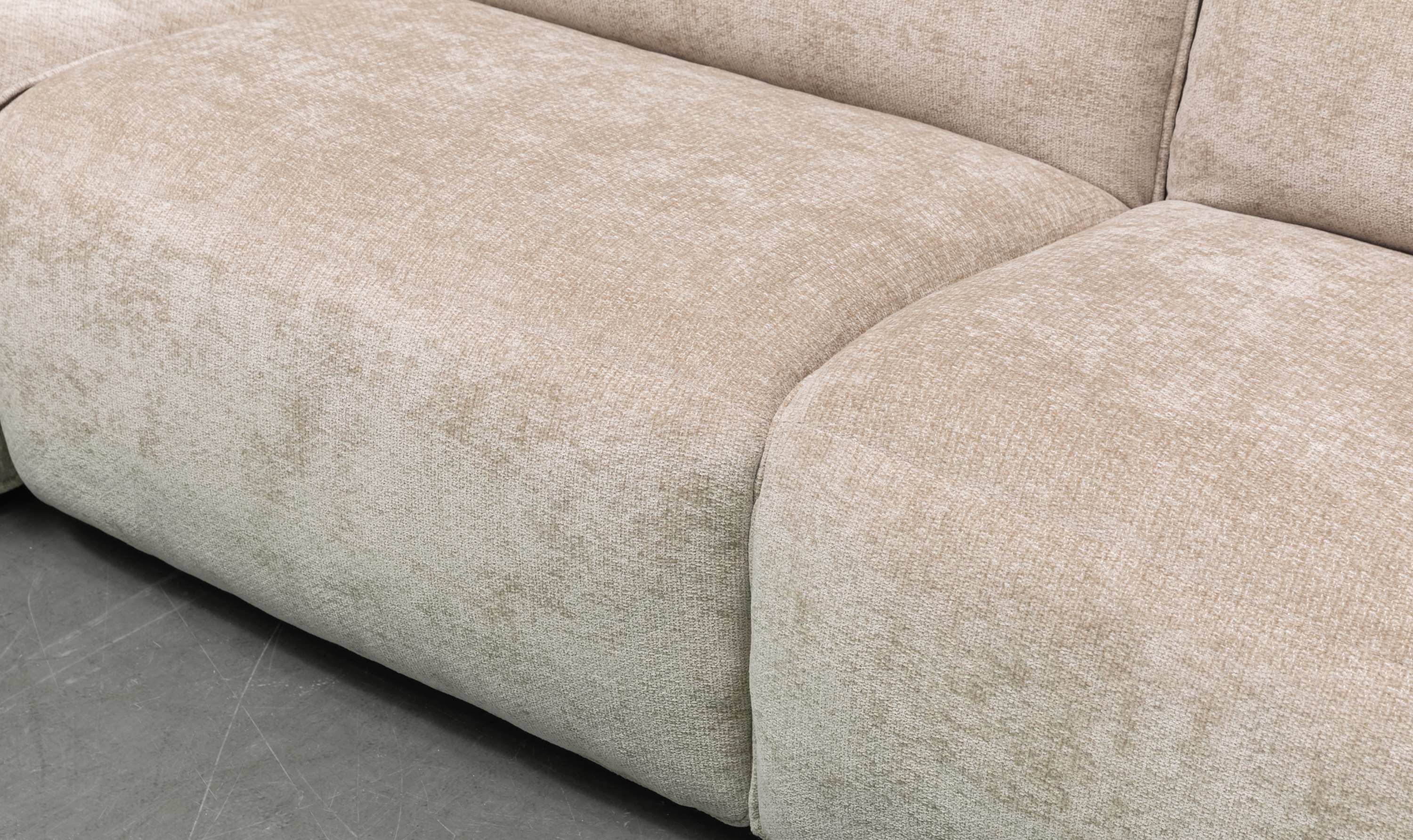 Klaussner Spazio Beige Fabric Sectional Sofa with USB Ports