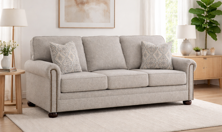 Modern Heritage Gaelon Gray 3-Seater Fabric Queen Sofa Sleeper