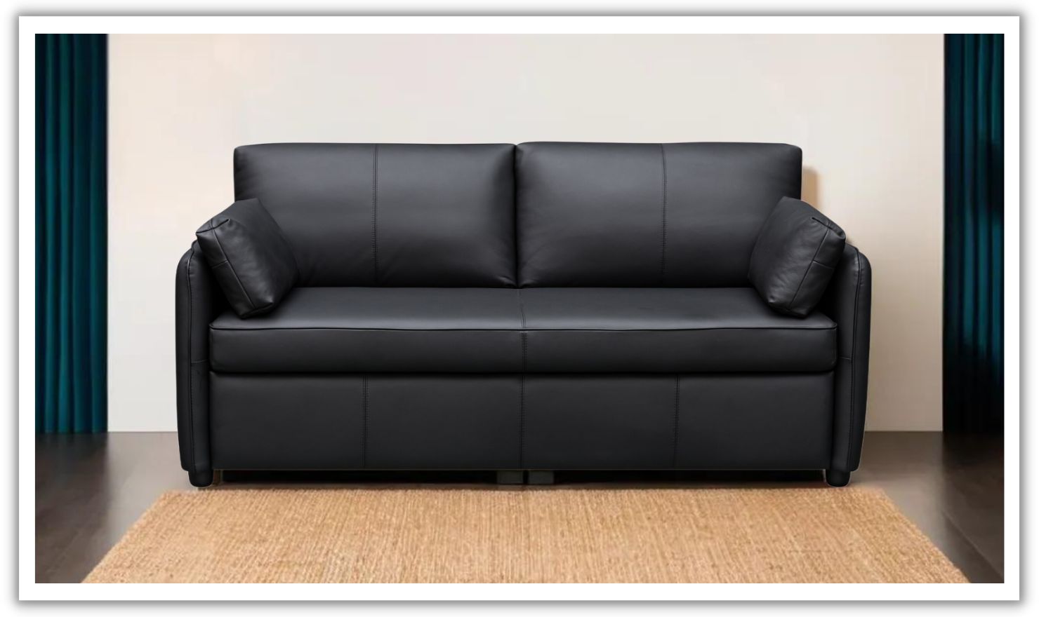 Jennifer Smart 2-Seater Leather Queen Sleeper Sofa