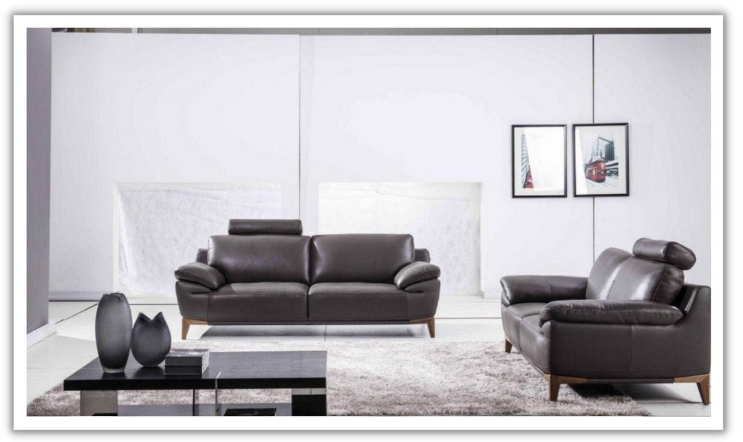Galina Leather Upholstered Rectangle Sofa