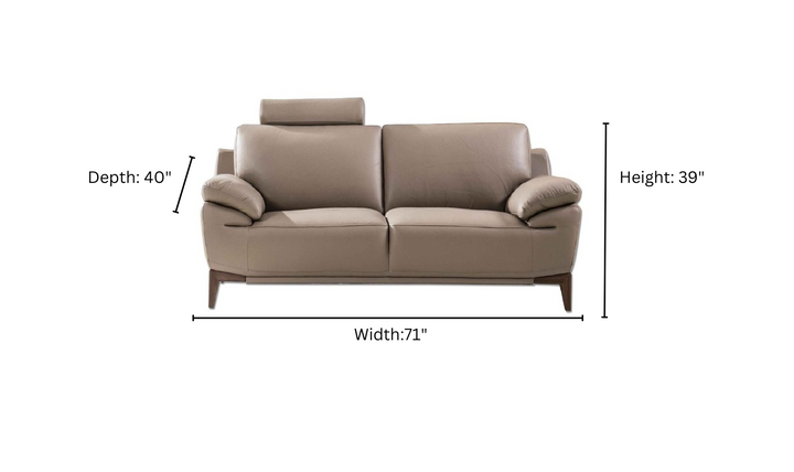 Gio Italia Galina Leather Living Room Set with Adjustable Headrests