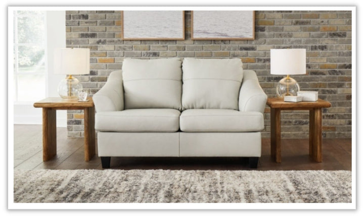 Modern Heritage Genoa Stationary Leather Loveseat with Cushions Arms