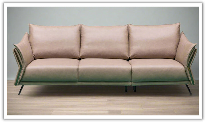 Klaussner Giada 3-Seater Brown Leather Sofa with Attached Back Cushion