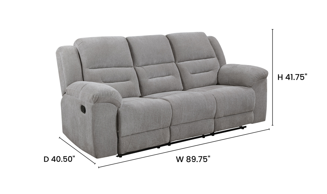 Modern Heritage Gilson Chenille Fabric Manual Reclining Motion Sofa - Jennifer Furniture