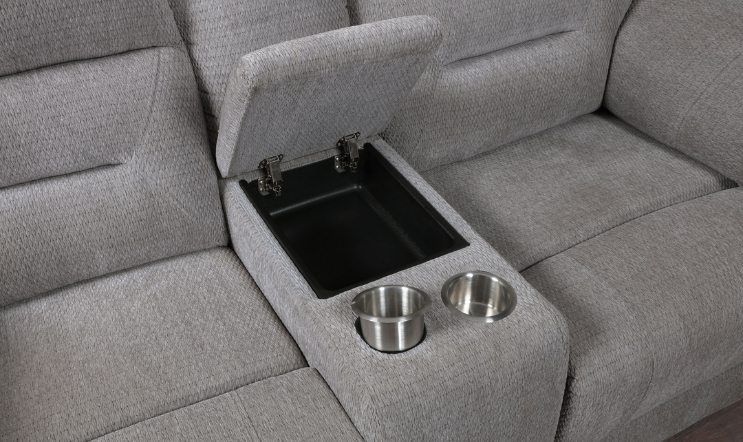 Modern Heritage Gilson Chenille Reclining Loveseat With Storage Console - Jennifer Furniture