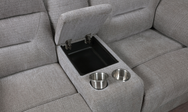 Modern Heritage Gilson Chenille Reclining Loveseat With Storage Console - Jennifer Furniture