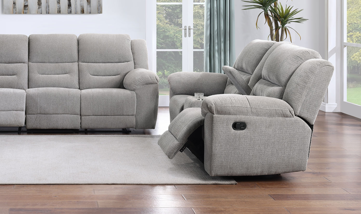 Modern Heritage Gilson Chenille Reclining Loveseat With Storage Console - Jennifer Furniture