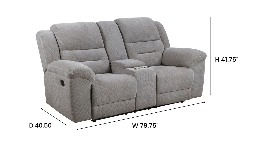 Modern Heritage Gilson Chenille Reclining Loveseat With Storage Console - Jennifer Furniture