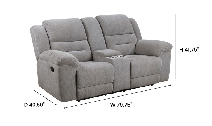 Modern Heritage Gilson Chenille Reclining Loveseat With Storage Console - Jennifer Furniture