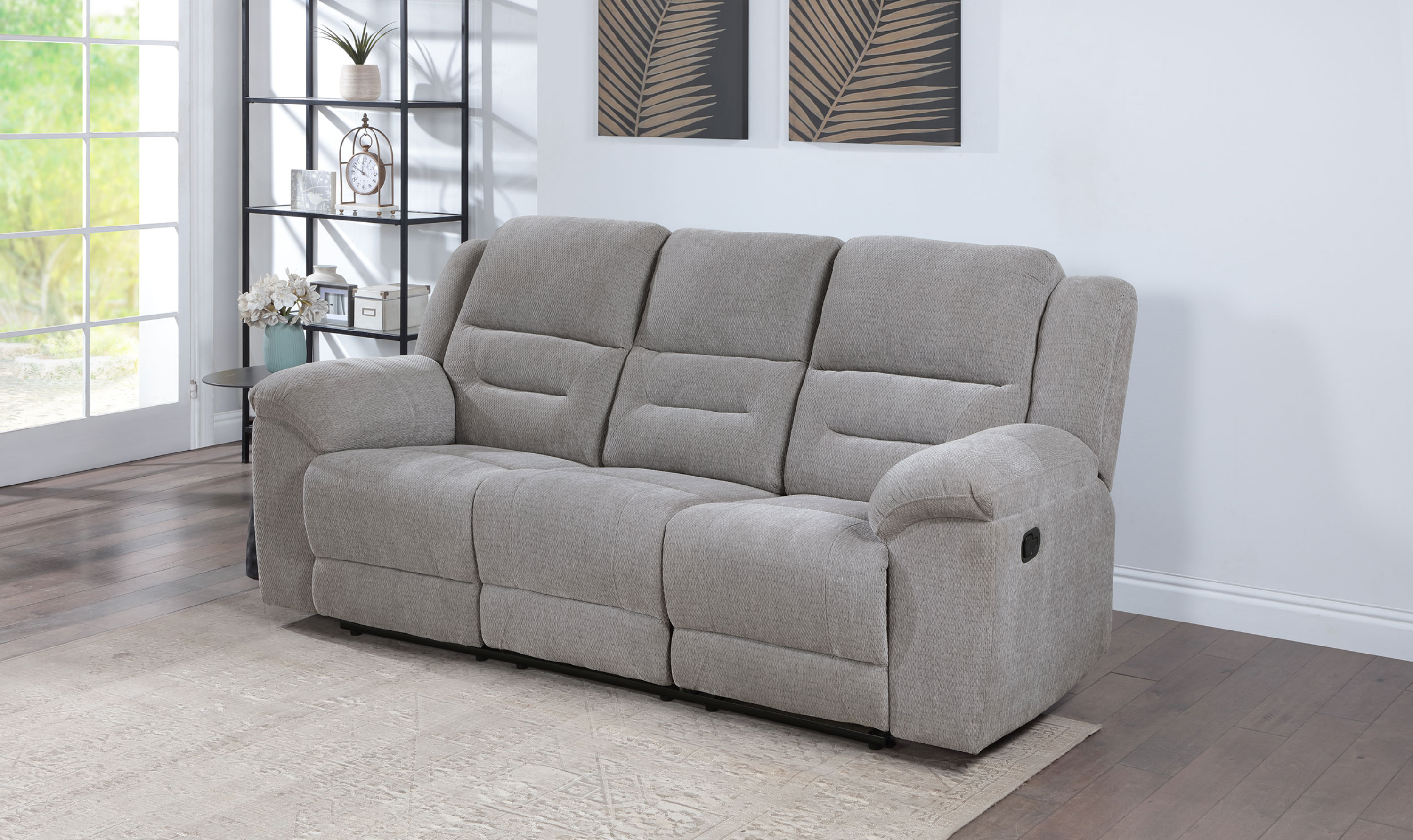 Modern Heritage Gilson Chenille Fabric Manual Reclining Motion Sofa - Jennifer Furniture