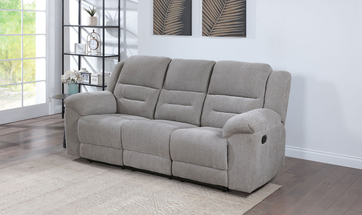Modern Heritage Gilson Chenille Fabric Manual Reclining Motion Sofa - Jennifer Furniture