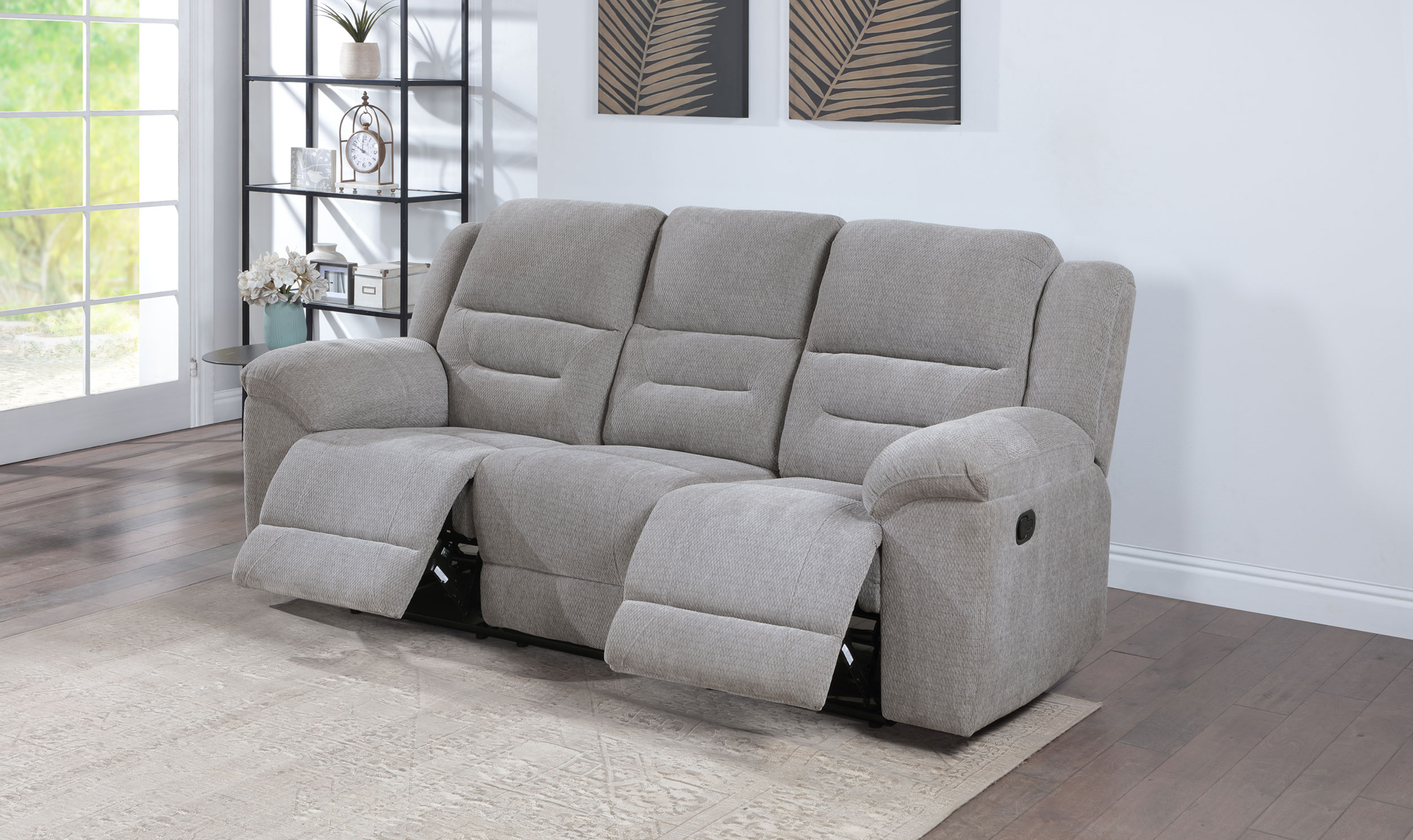 Modern Heritage Gilson Chenille Fabric Manual Reclining Motion Sofa - Jennifer Furniture