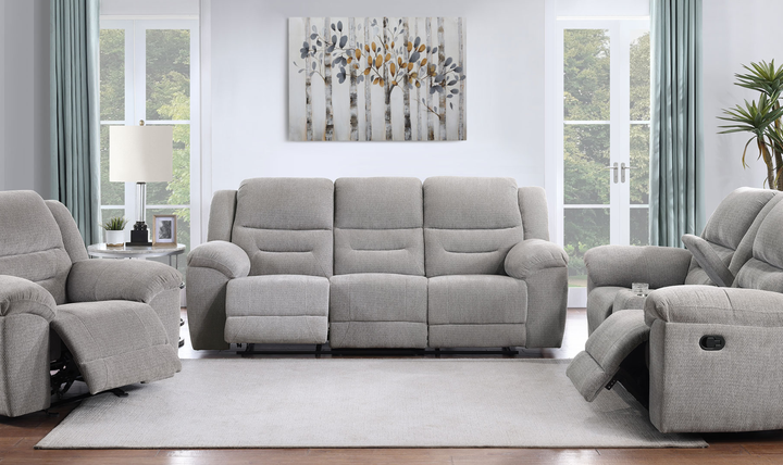 Modern Heritage Gilson Chenille Fabric Manual Reclining Motion Sofa - Jennifer Furniture