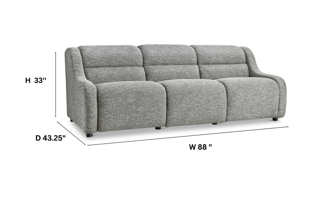 Bernhardt Gio Fabric Power Motion Sofa with Channeled Upholstery in Beige-Jennifer Furniture