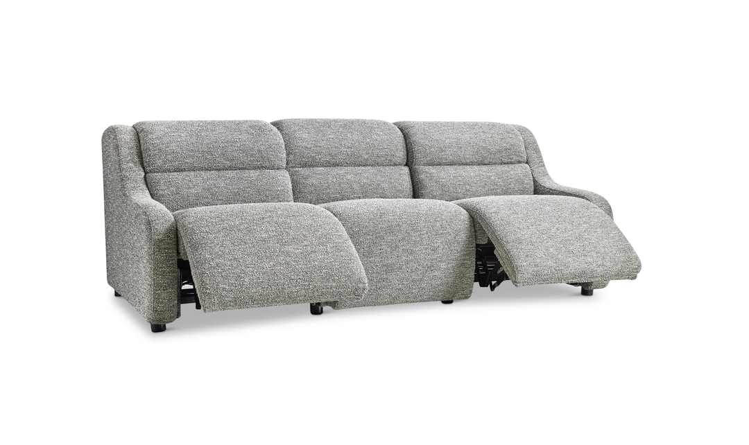 Bernhardt Gio Fabric Power Motion Sofa with Channeled Upholstery in Beige-Jennifer Furniture