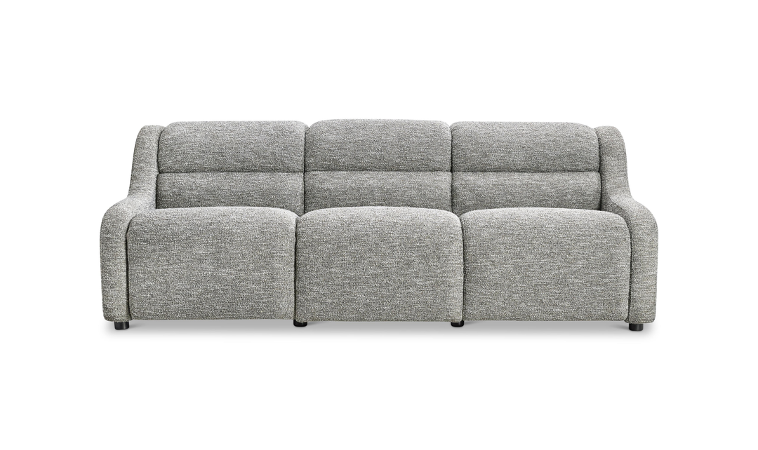 Bernhardt Gio Fabric Power Motion Sofa with Channeled Upholstery in Beige-Jennifer Furniture