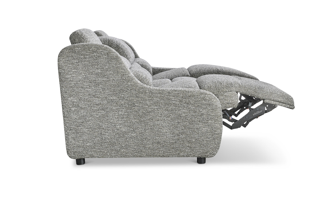 Bernhardt Gio Fabric Power Motion Sofa with Channeled Upholstery in Beige-Jennifer Furniture