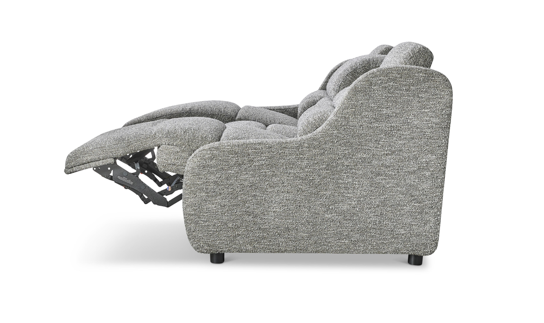 Bernhardt Gio Fabric Power Motion Sofa with Channeled Upholstery in Beige-Jennifer Furniture