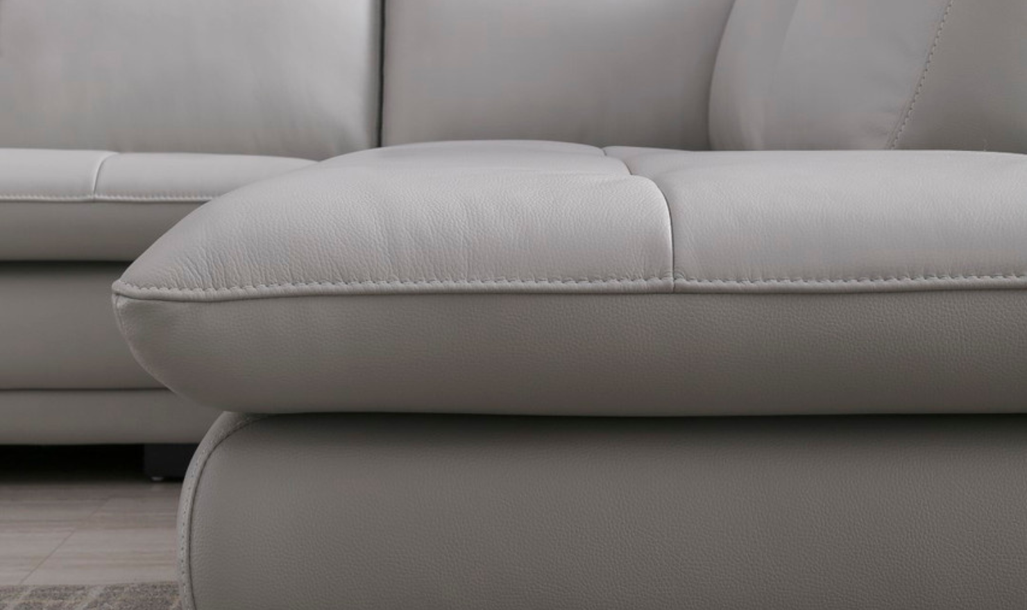 Gio Italia Block 4-Seater Leather Sectional Sofa with Chaise
