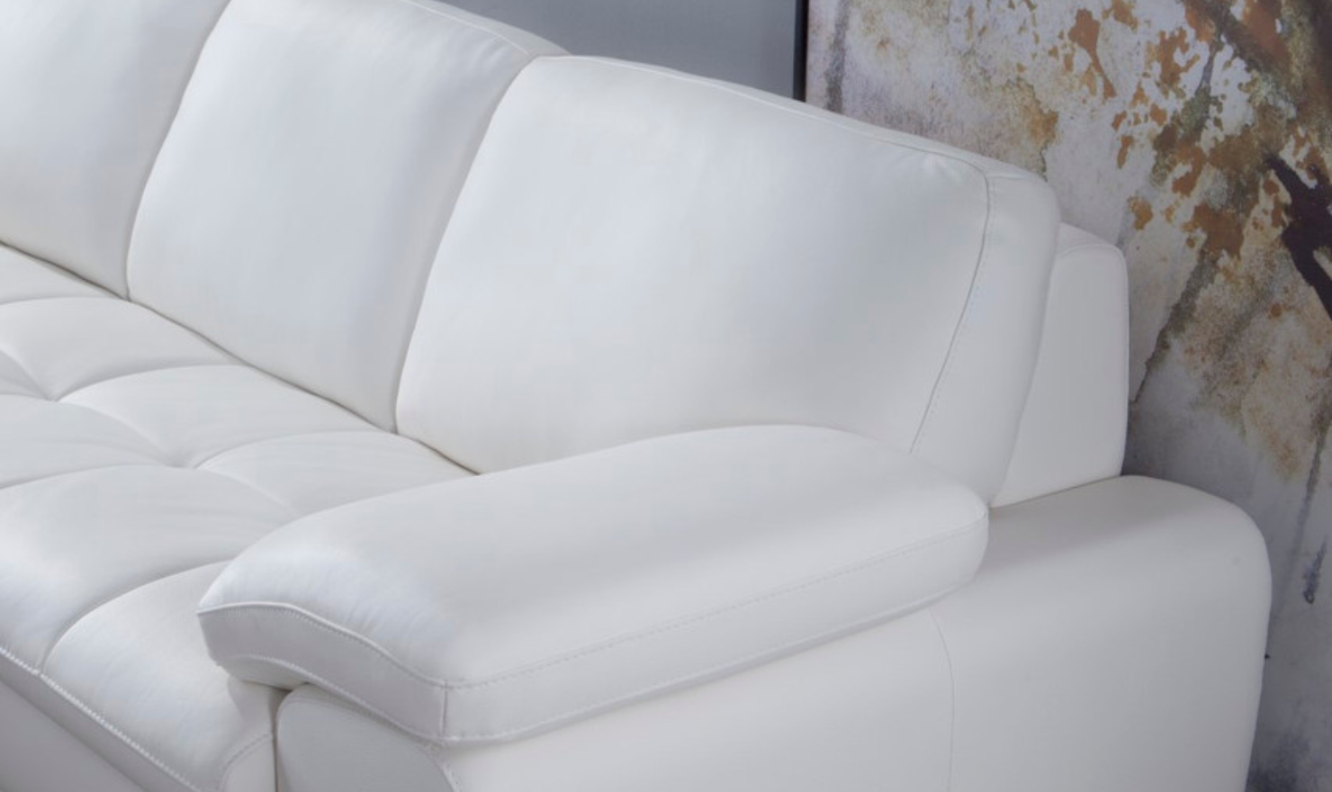 Gio Italia Block 4-Seater Leather Sectional Sofa with Chaise