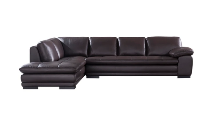 Gio Italia Block Leather L-Shaped Sectional Sofa