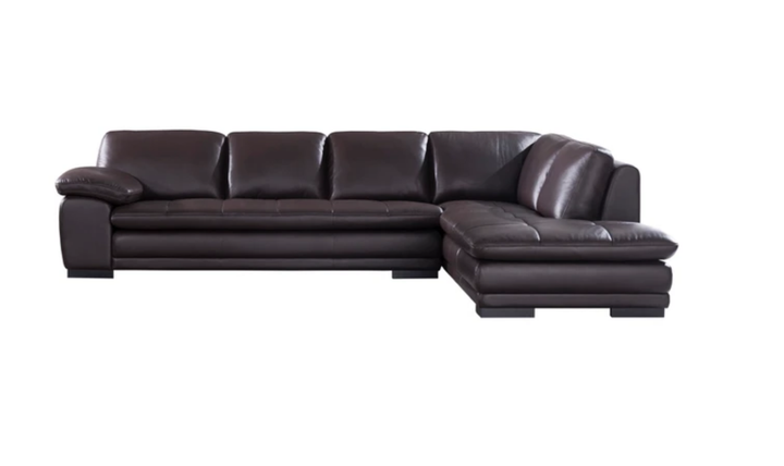 Gio Italia Block Leather L-Shaped Sectional Sofa