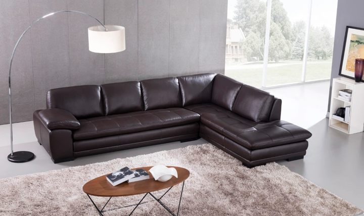Gio Italia Block Leather L-Shaped Sectional Sofa