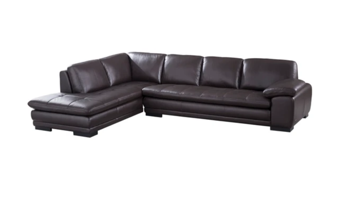 Gio Italia Block Leather L-Shaped Sectional Sofa