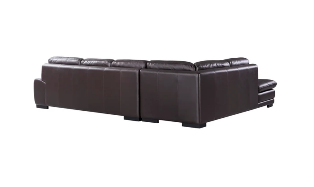 Gio Italia Block Leather L-Shaped Sectional Sofa