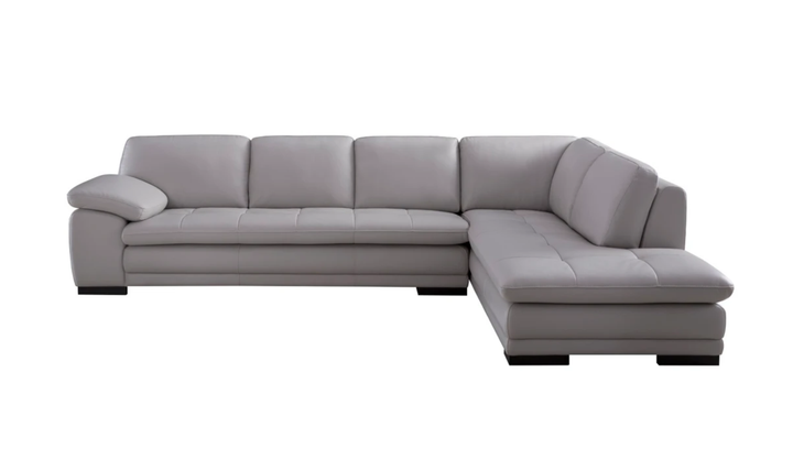 Gio Italia Block Leather L-Shaped Sectional Sofa