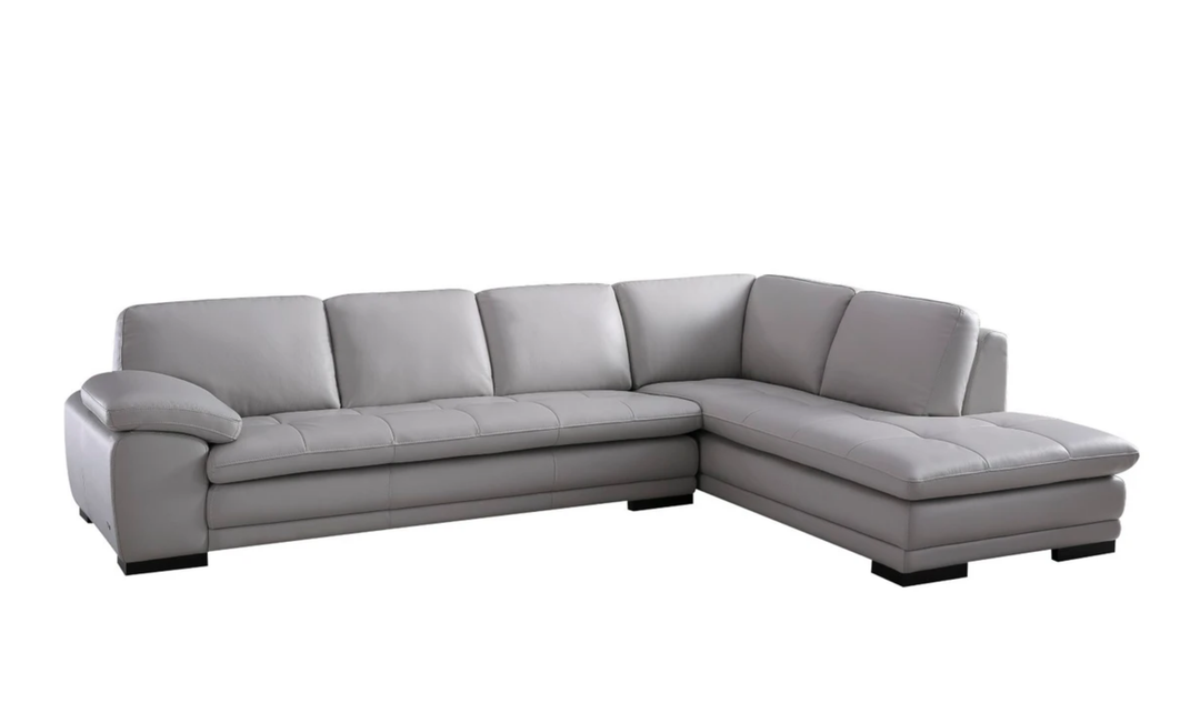 Gio Italia Block Leather L-Shaped Sectional Sofa