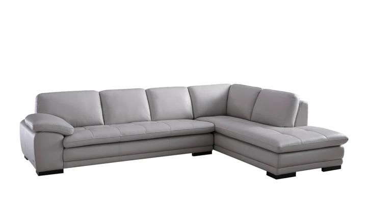 Gio Italia Block Leather L-Shaped Sectional Sofa