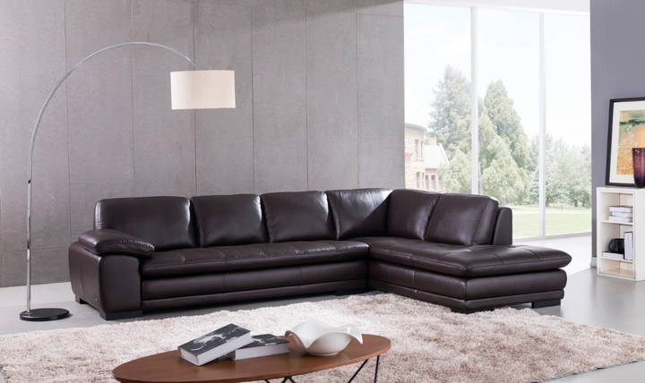 Gio Italia Block Leather L-Shaped Sectional Sofa