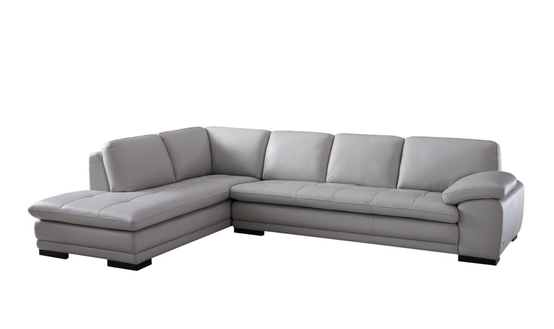 Gio Italia Block Leather L-Shaped Sectional Sofa