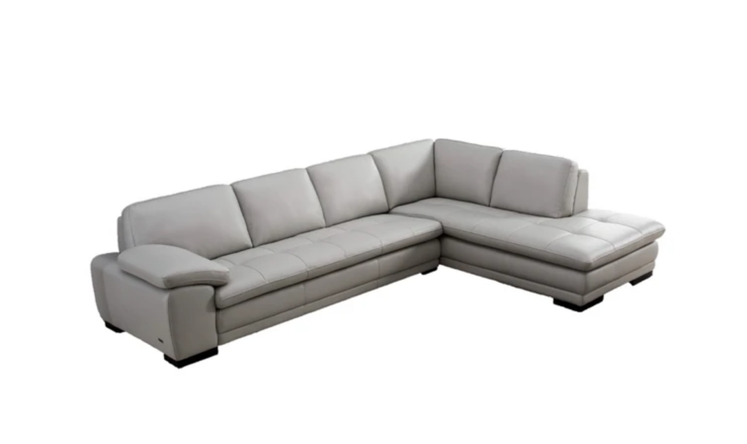 Gio Italia Block Leather L-Shaped Sectional Sofa