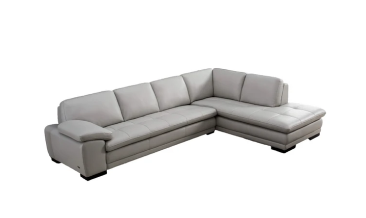 Gio Italia Block Leather L-Shaped Sectional Sofa