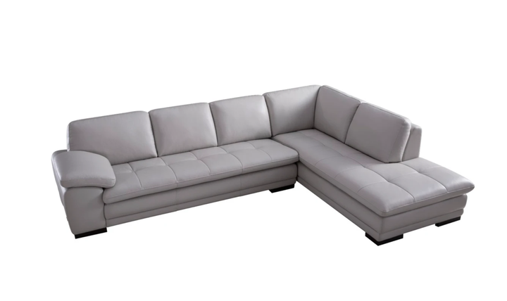 Gio Italia Block Leather L-Shaped Sectional Sofa