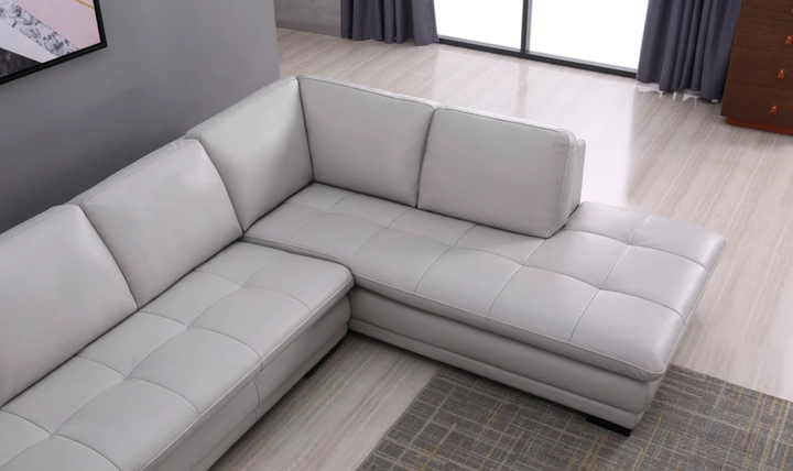 Gio Italia Block Leather L-Shaped Sectional Sofa