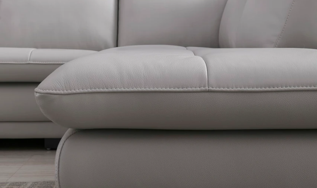 Gio Italia Block Leather L-Shaped Sectional Sofa
