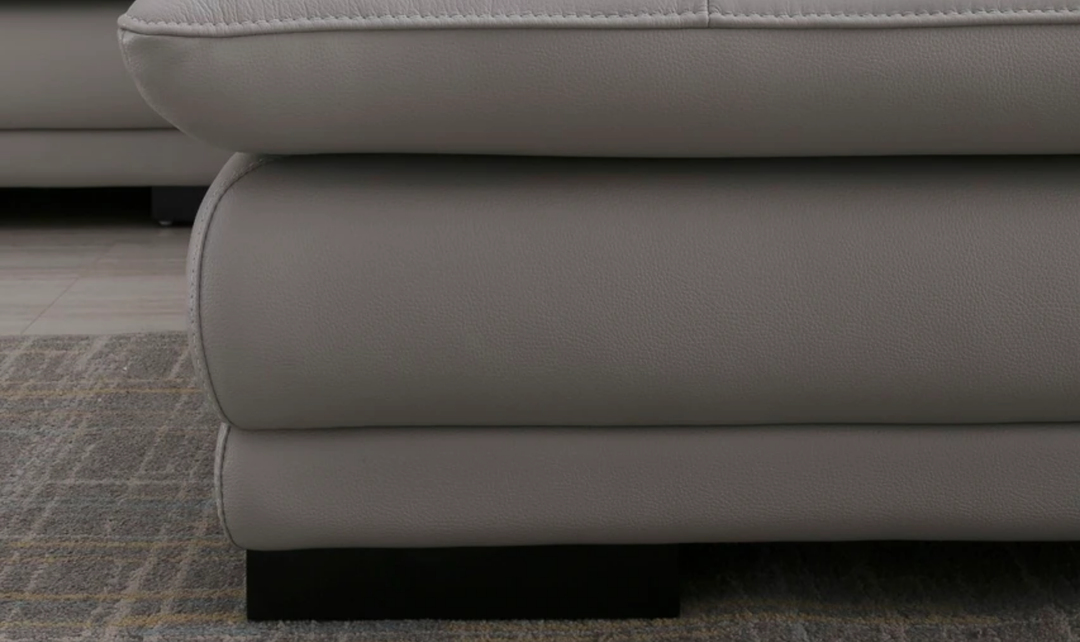 Gio Italia Block Leather L-Shaped Sectional Sofa