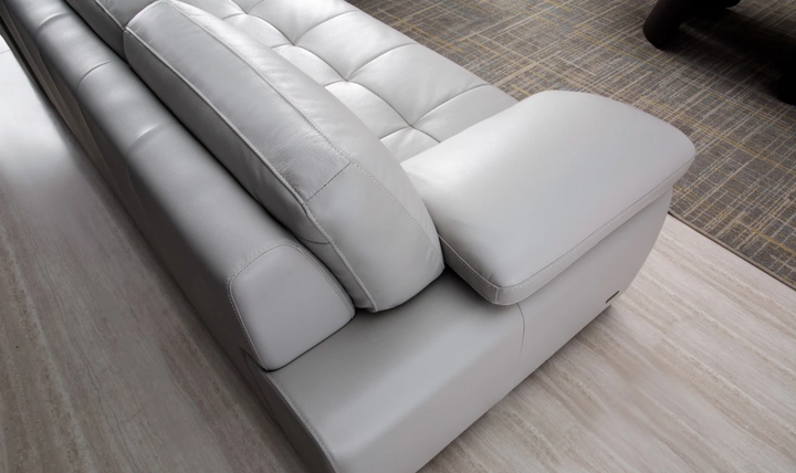 Gio Italia Block Leather L-Shaped Sectional Sofa