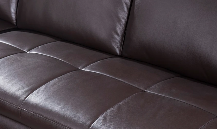 Gio Italia Block Leather L-Shaped Sectional Sofa