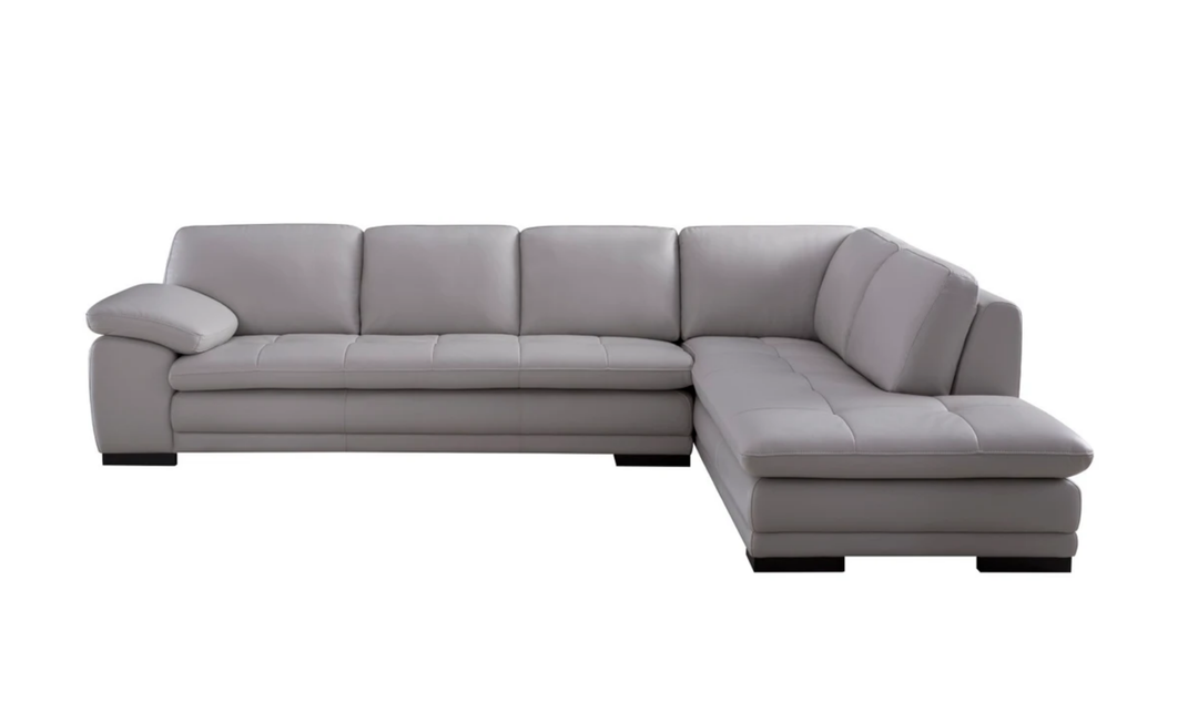 Gio Italia Block Leather L-Shaped Sectional Sofa