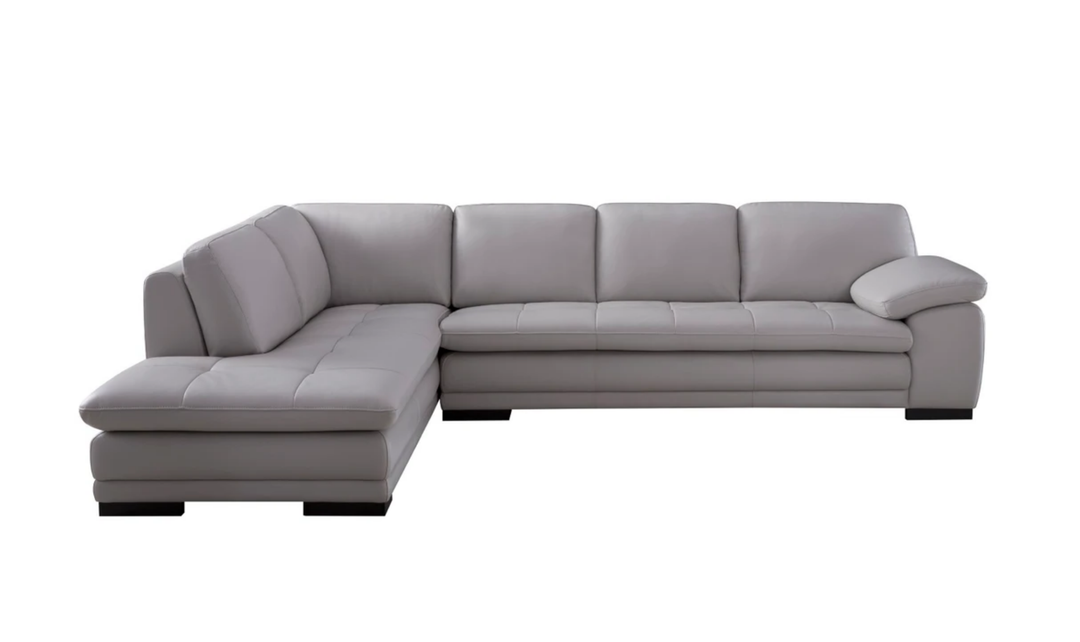 Gio Italia Block Leather L-Shaped Sectional Sofa
